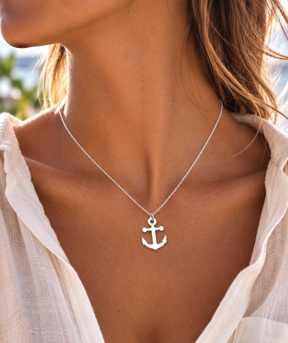 Anchor Necklace – 925 Sterling Silver Nautical Pendant by Apsley and Heron