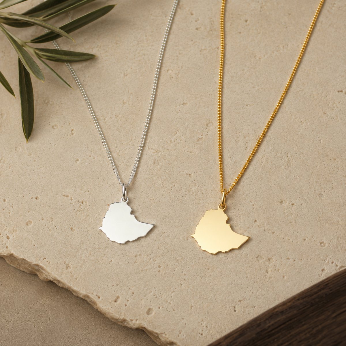 Ethiopia Map Necklace – Habesha Heritage Pendant by Apsley & Heron