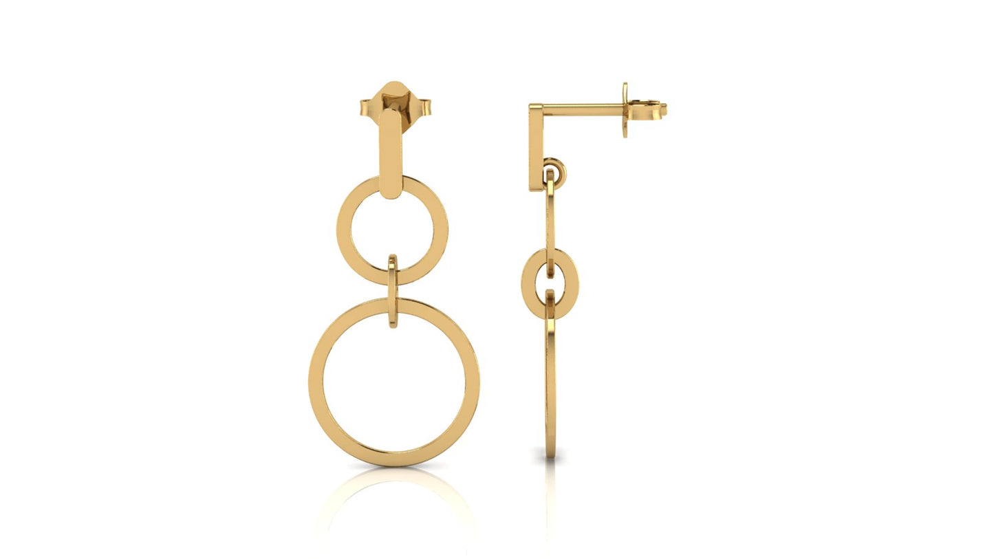 Interlocking Gold Stud Earrings