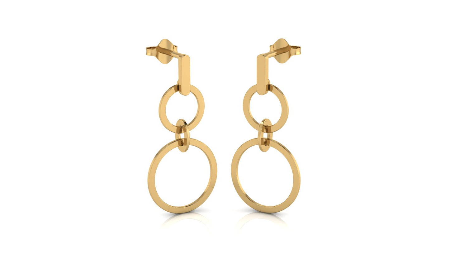 Interlocking Gold Stud Earrings
