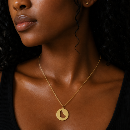 Barbados Map Necklace – Sterling Silver Barbados Pendant by Apsley & Heron