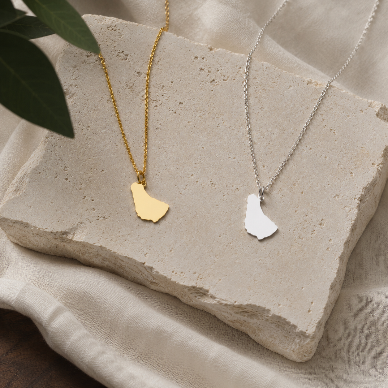 Barbados Map Necklace – Sterling Silver Barbados Pendant by Apsley & Heron