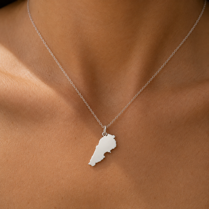 Lebanon Map Necklace – Lebanese Heritage Pendant by Apsley and Heron