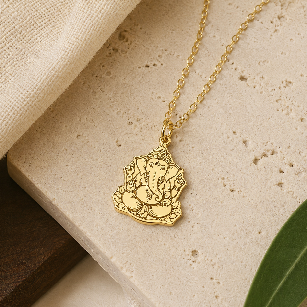 Ganesh Necklace – 925 Sterling Silver Ganesha Symbol Pendant by Apsley and Heron