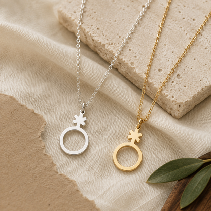 Non-Binary Symbol Necklace – Sterling Silver Pride Pendant