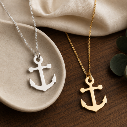 Anchor Necklace – 925 Sterling Silver Nautical Pendant by Apsley and Heron