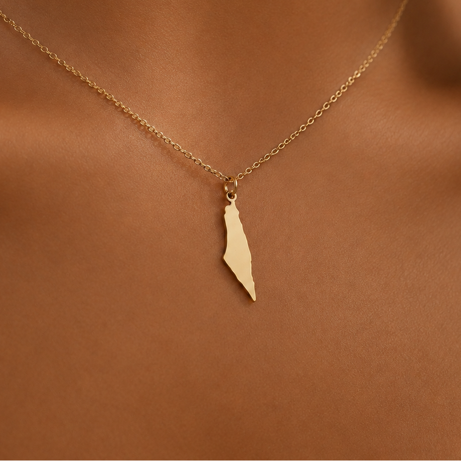 Palestine Map Necklace – Solidarity Pendant by Apsley and Heron