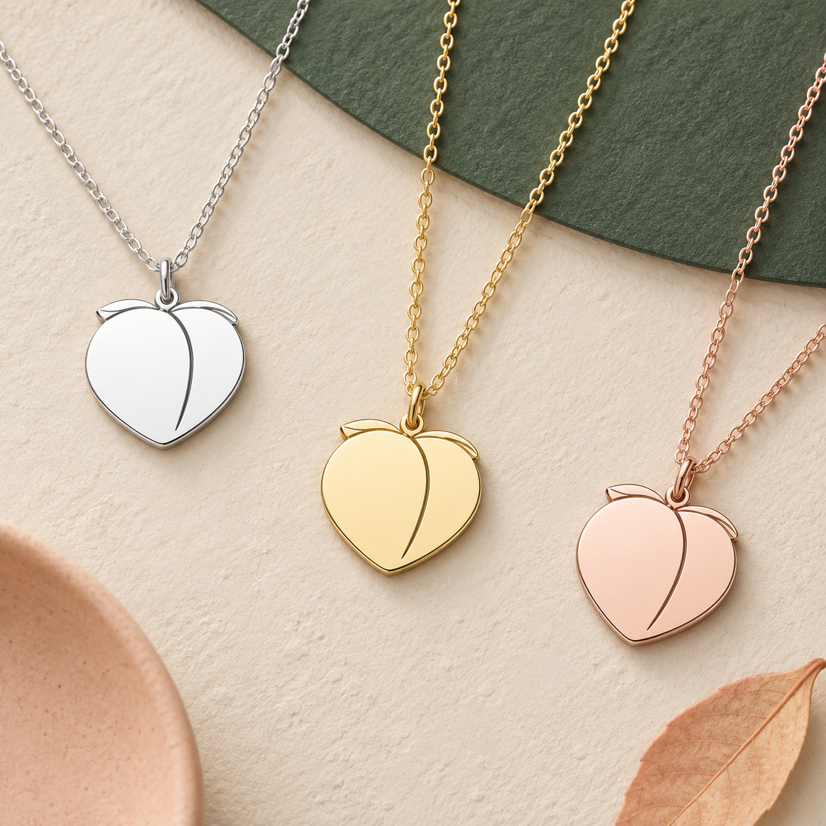 Peachy Necklace - Fruity Pendant by Apsley & Heron