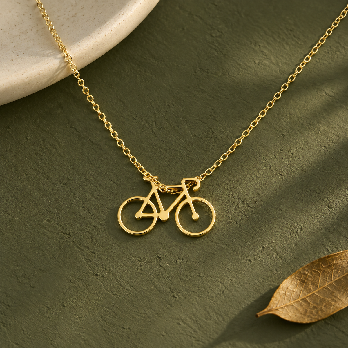 Bicycle Necklace – Sterling Silver & Gold Cycling Jewellery Apsley & Heron