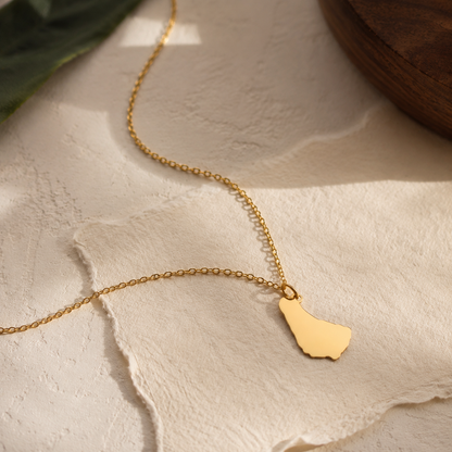 Barbados Map Necklace – Sterling Silver Barbados Pendant by Apsley & Heron