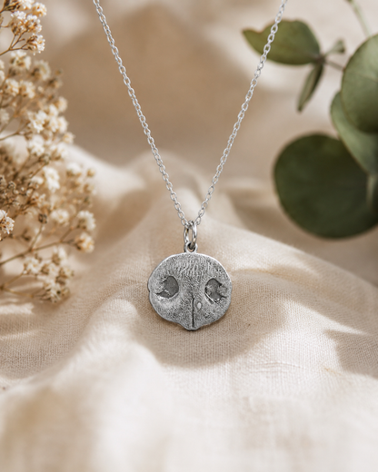 Sterling Silver Custom Dog Nose Necklace – Personalised Gold & Silver Design Pendant by Apsley and Heron