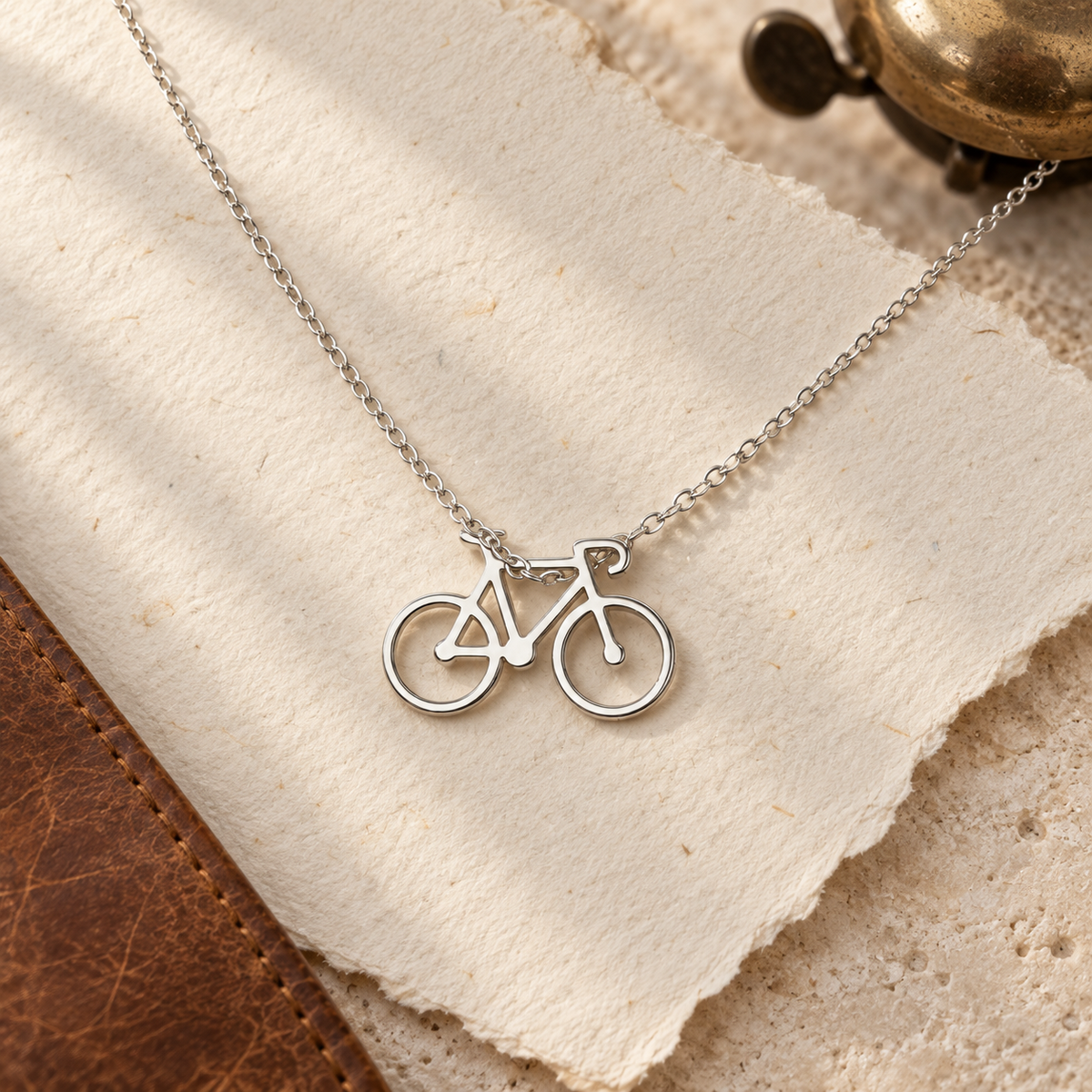 Bicycle Necklace – Sterling Silver & Gold Cycling Jewellery Apsley & Heron