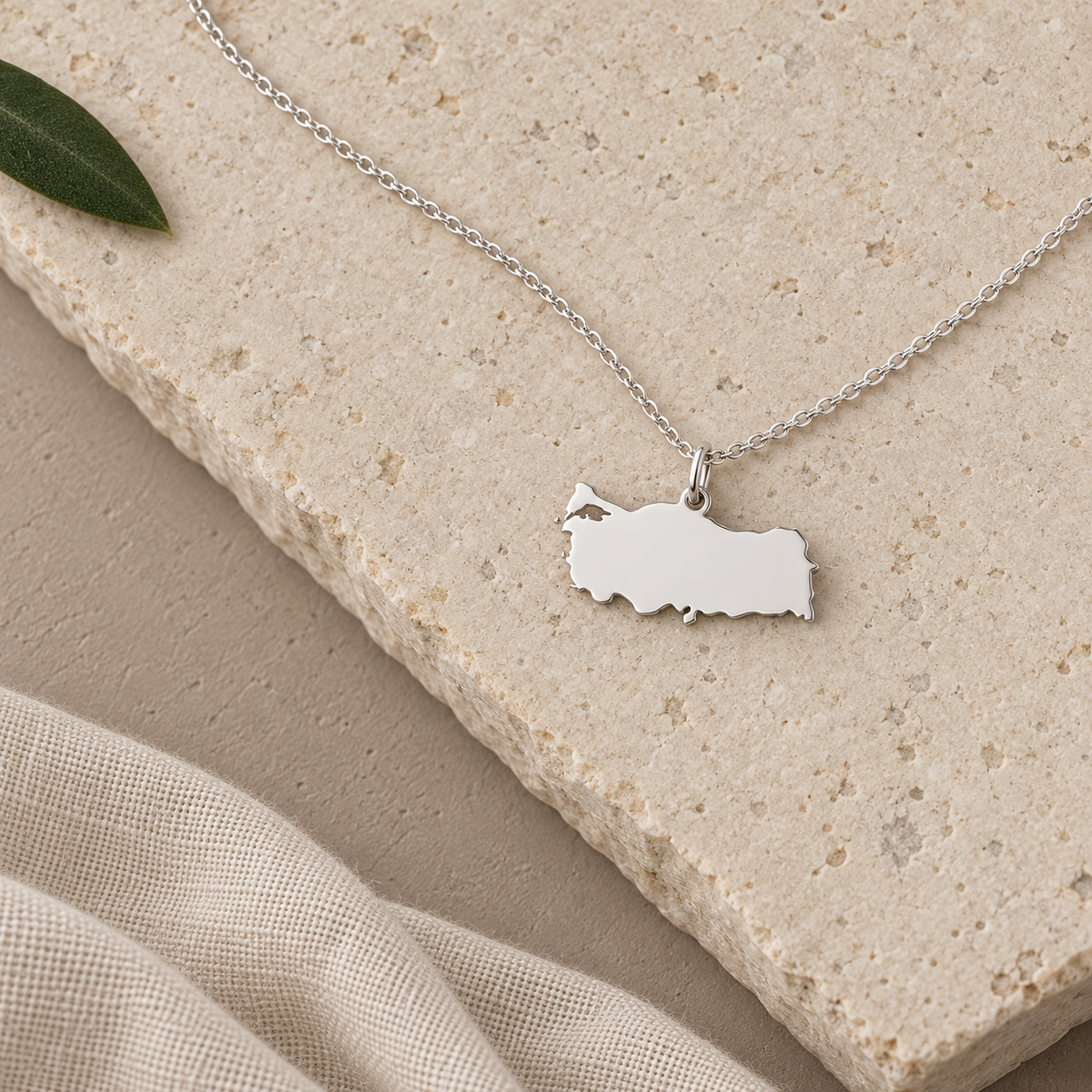 Turkey Map Necklace – Sterling Silver Turkey Pendant by Apsley & Heron