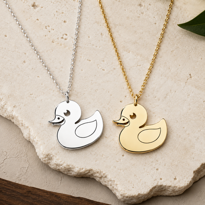 Rubber Duck Necklace – Playful Duck Pendant by Apsley and Heron
