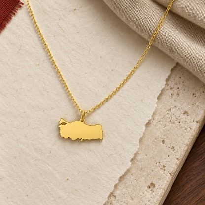 Turkey Map Necklace – Sterling Silver Turkey Pendant by Apsley & Heron