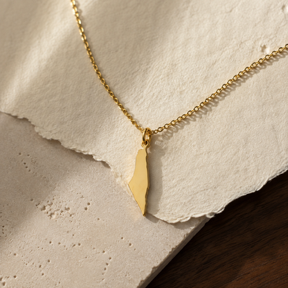 Palestine Map Necklace – Solidarity Pendant by Apsley and Heron