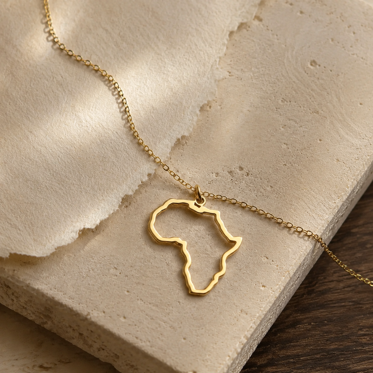Africa Map Necklace – Sterling Silver Cut Out Pendant by Apsley and Heron