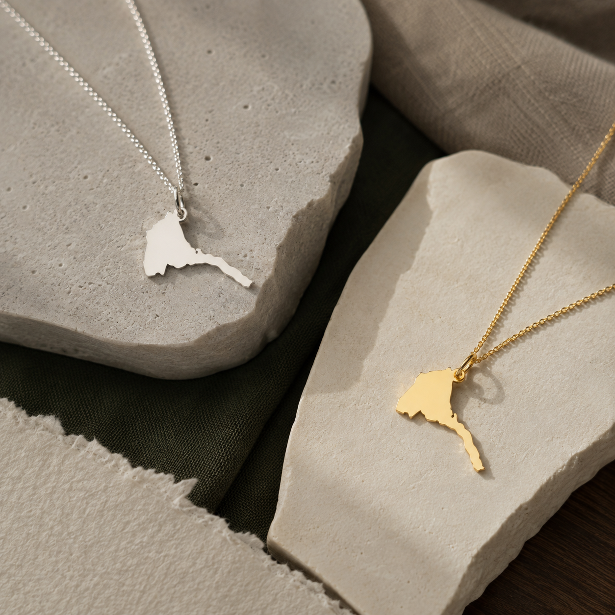 Eritrea Map Necklace – Habesha Heritage Pendant by Apsley & Heron