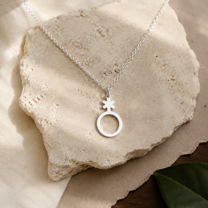 Non-Binary Symbol Necklace – Sterling Silver Pride Pendant