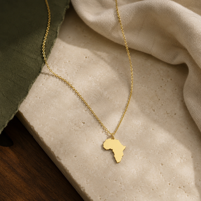 Africa Map Necklace – Sterling Silver Pendant by Apsley and Heron