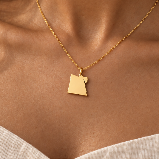 Egypt Map Necklace – Sterling Silver Egyptian Heritage Pendant by Apsley & Heron