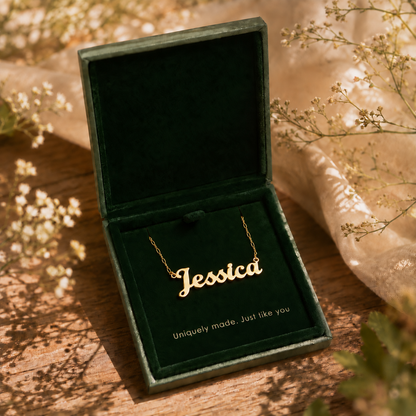 Solid 9ct Gold Personalised Name Necklace | Apsley & Heron