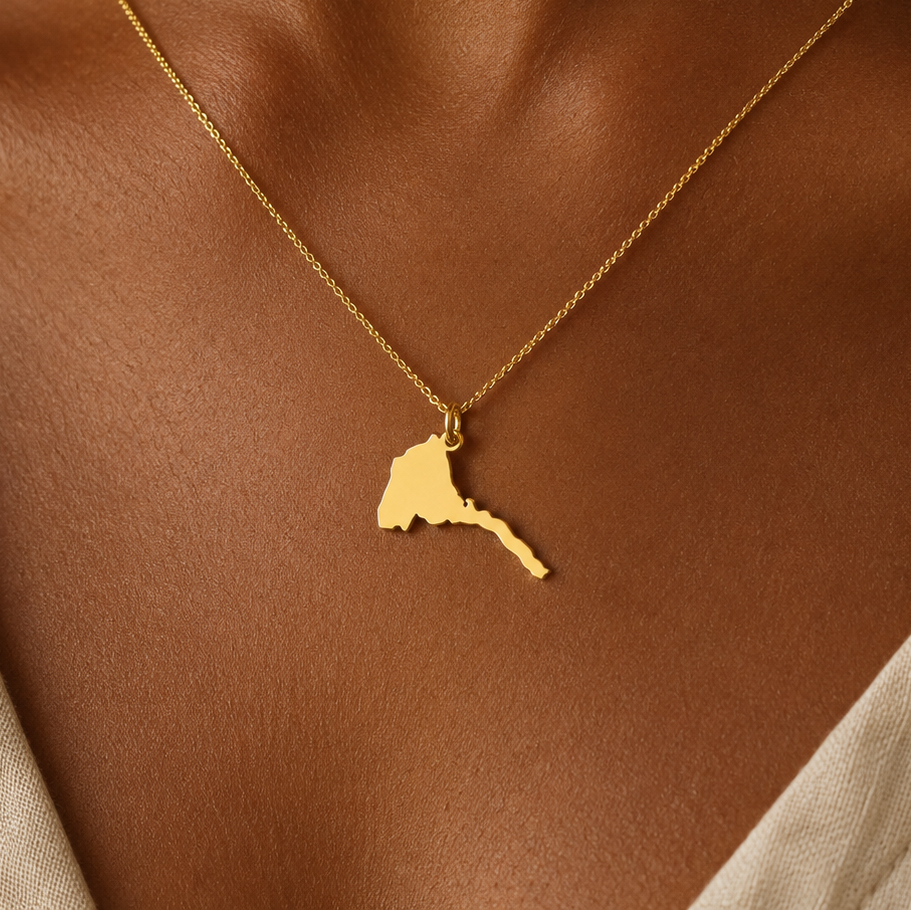 Eritrea Map Necklace – Habesha Heritage Pendant by Apsley & Heron