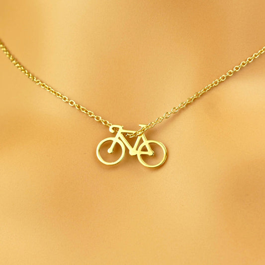 Model wearing the cycling necklace