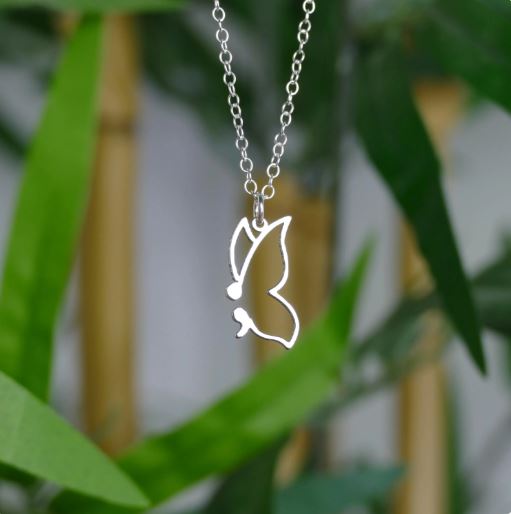 Semi Colon Butterfly Necklace – Sterling Silver Symbol Pendant by Apsley and Heron