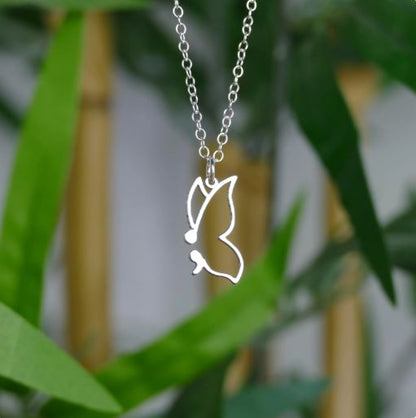 Semi Colon Butterfly Necklace – Sterling Silver Symbol Pendant by Apsley and Heron