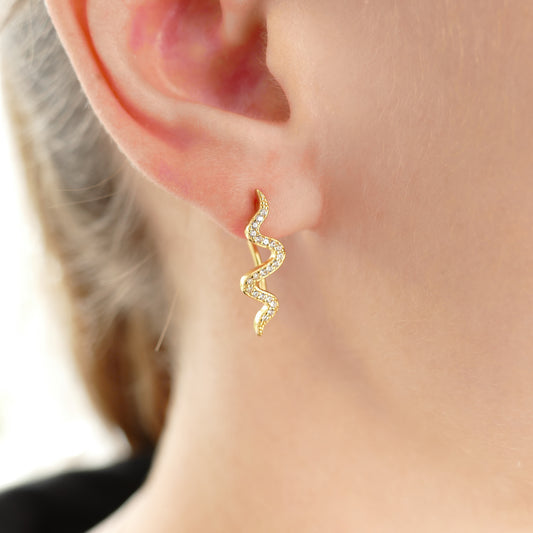 Gold Wave Earrings