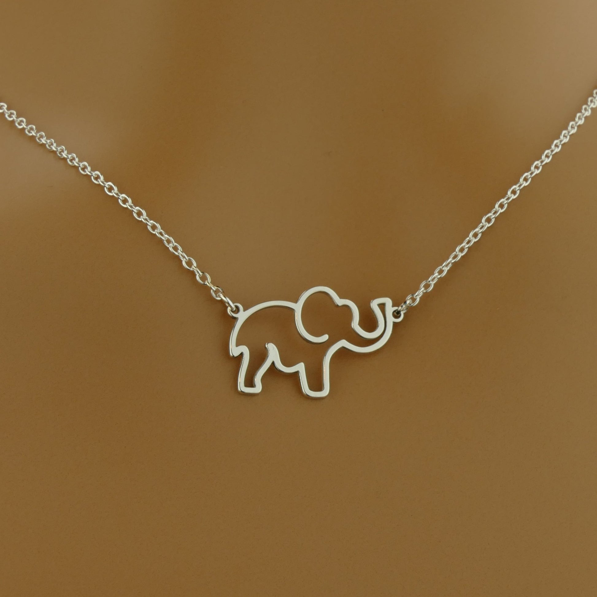 Elephant Necklace 14 Silver