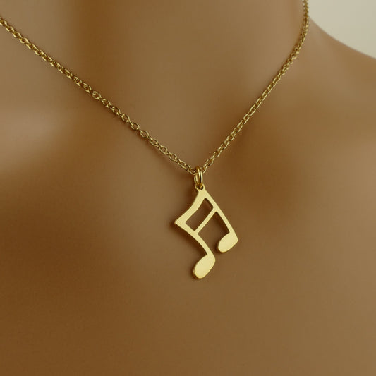 Beaming Quaver Music Note Necklace