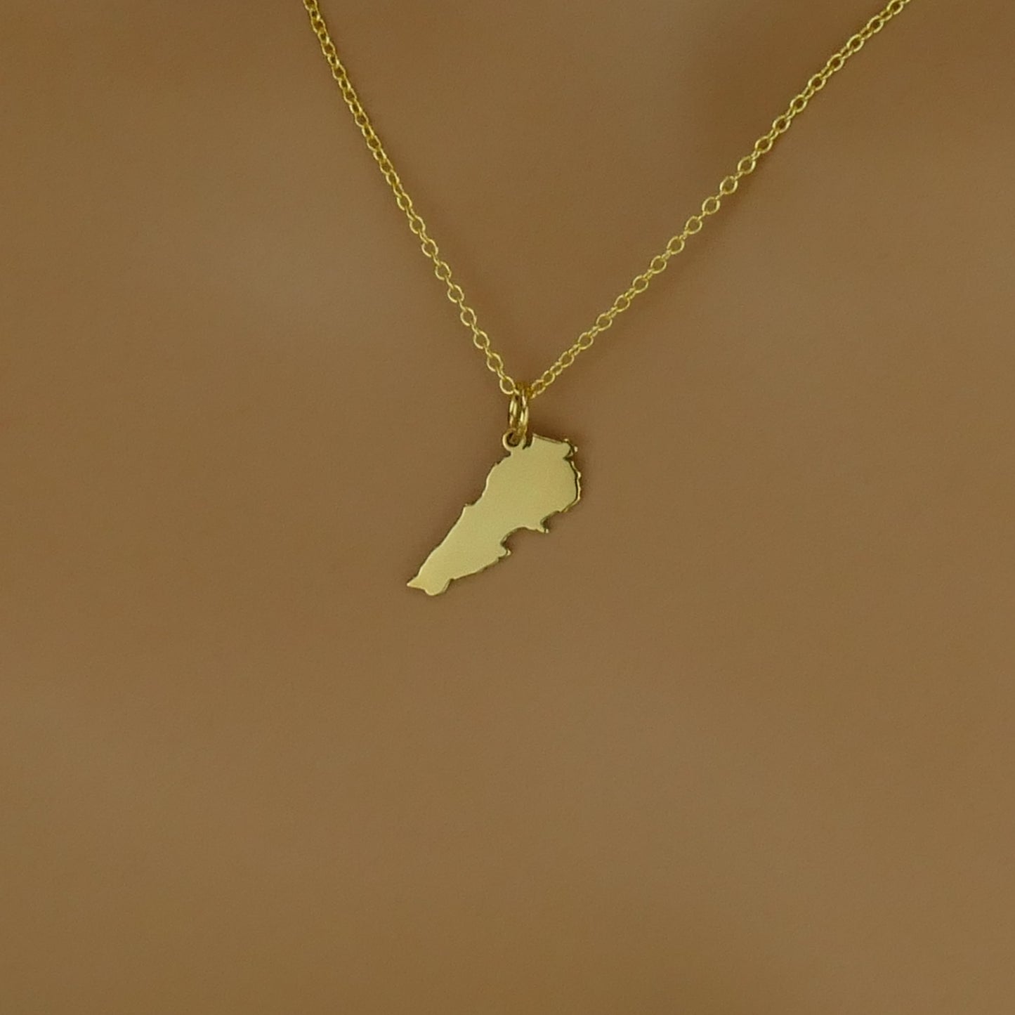 Lebanon Map Necklace – Lebanese Heritage Pendant by Apsley and Heron