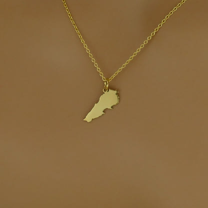 Lebanon Map Necklace – Lebanese Heritage Pendant by Apsley and Heron