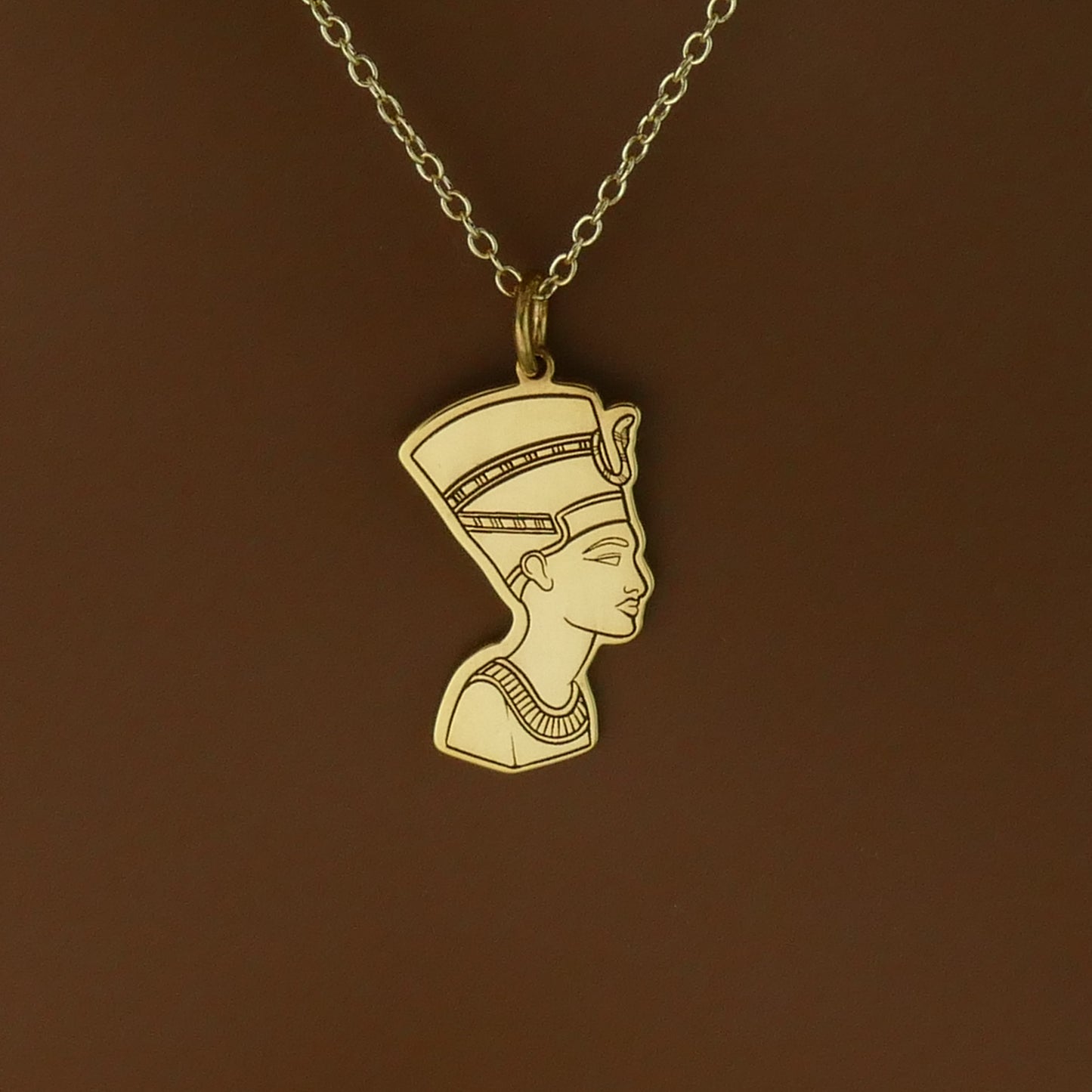 Queen Nefertiti Necklace – Sterling Silver Egyptian Pendant by Apsley and Heron