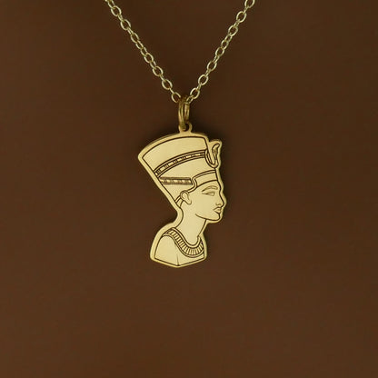 Queen Nefertiti Necklace – Sterling Silver Egyptian Pendant by Apsley and Heron