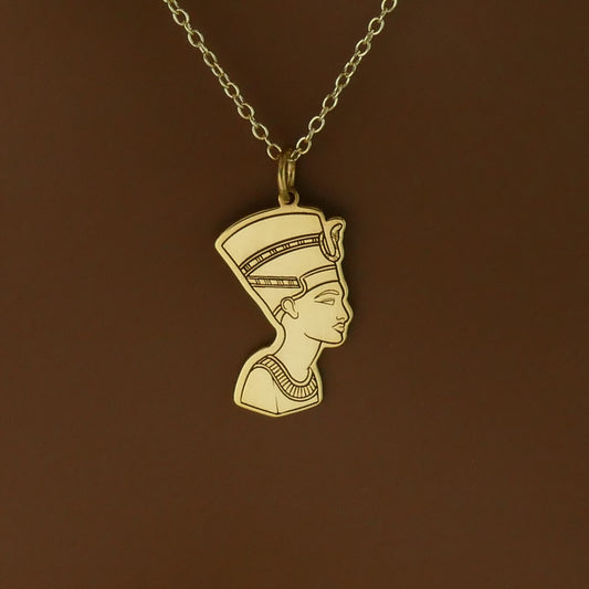 Queen Nefertiti Necklace – Sterling Silver Egyptian Pendant by Apsley and Heron