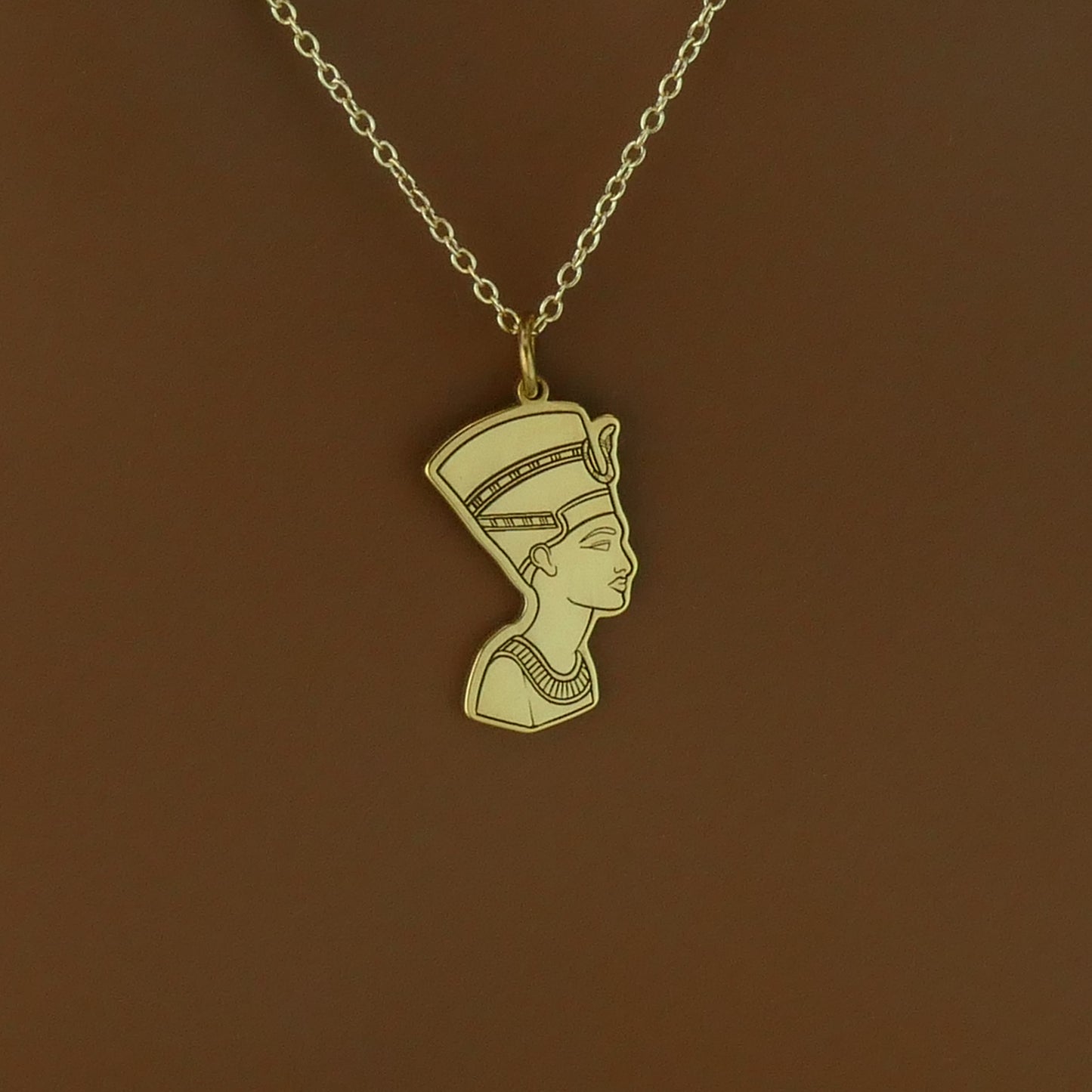Queen Nefertiti Necklace – Sterling Silver Egyptian Pendant by Apsley and Heron