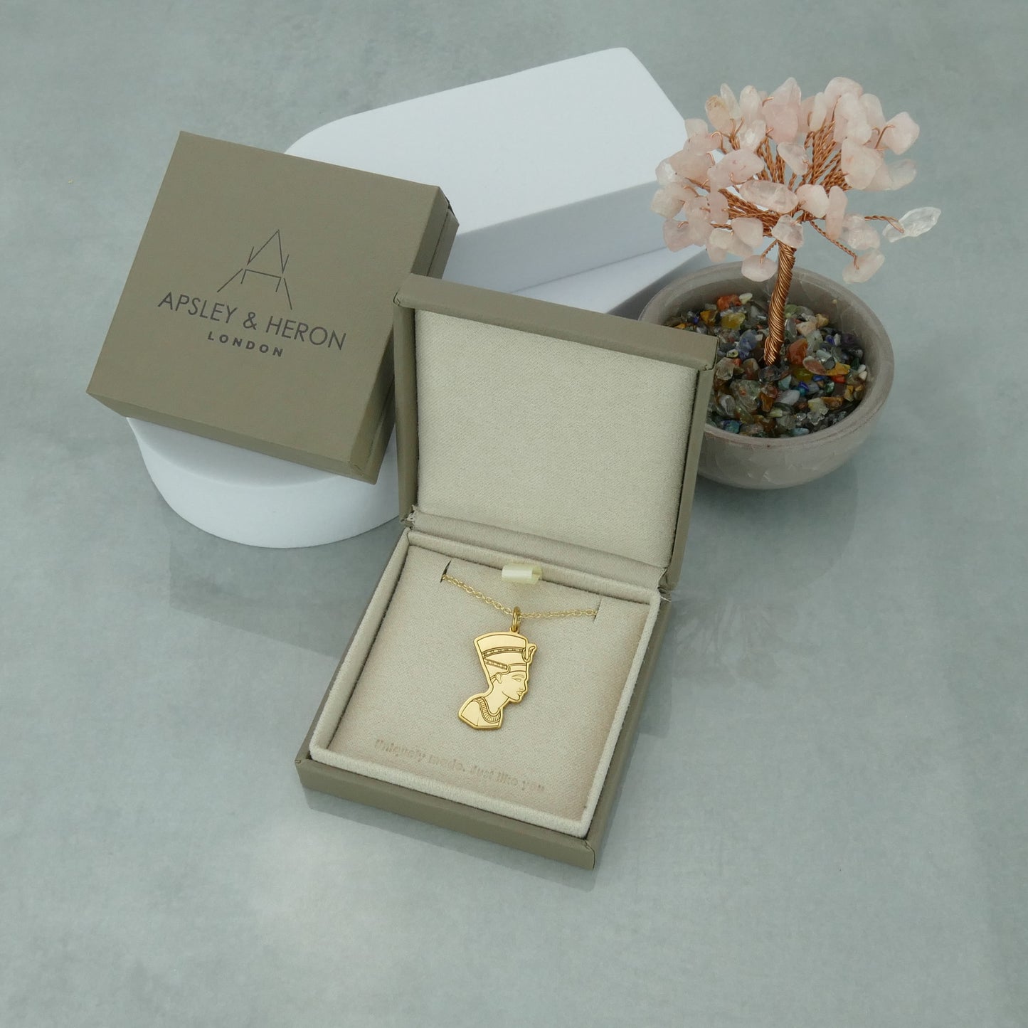 Queen Nefertiti Necklace – Sterling Silver Egyptian Pendant by Apsley and Heron