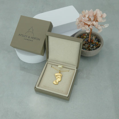 Queen Nefertiti Necklace – Sterling Silver Egyptian Pendant by Apsley and Heron
