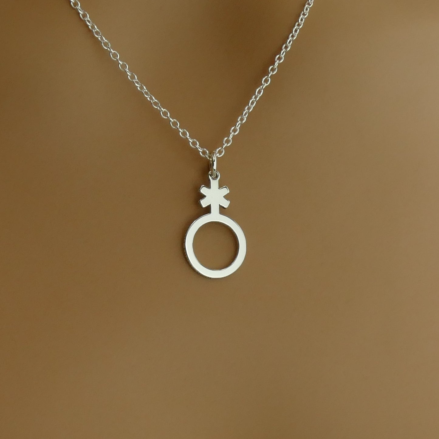 Non-Binary Symbol Necklace – Sterling Silver Pride Pendant