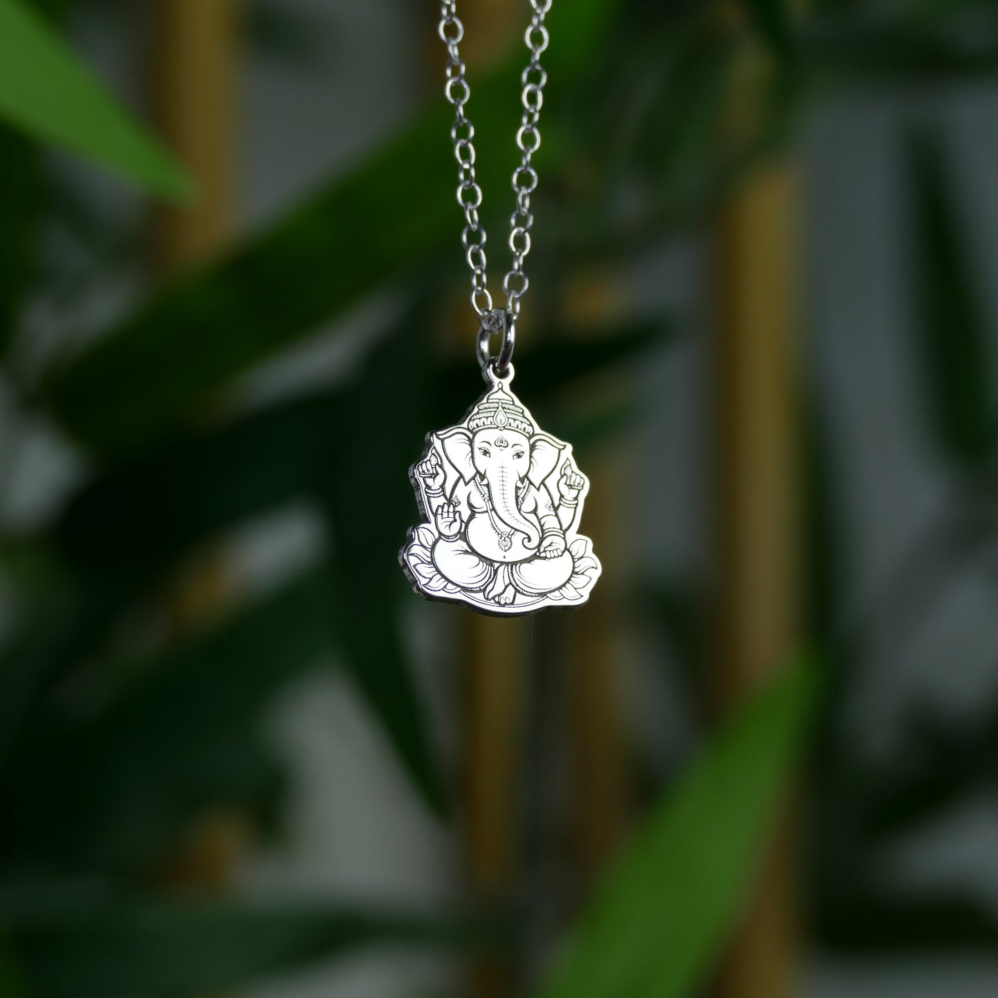 Ganesh Necklace – 925 Sterling Silver Ganesha Symbol Pendant by Apsley and Heron