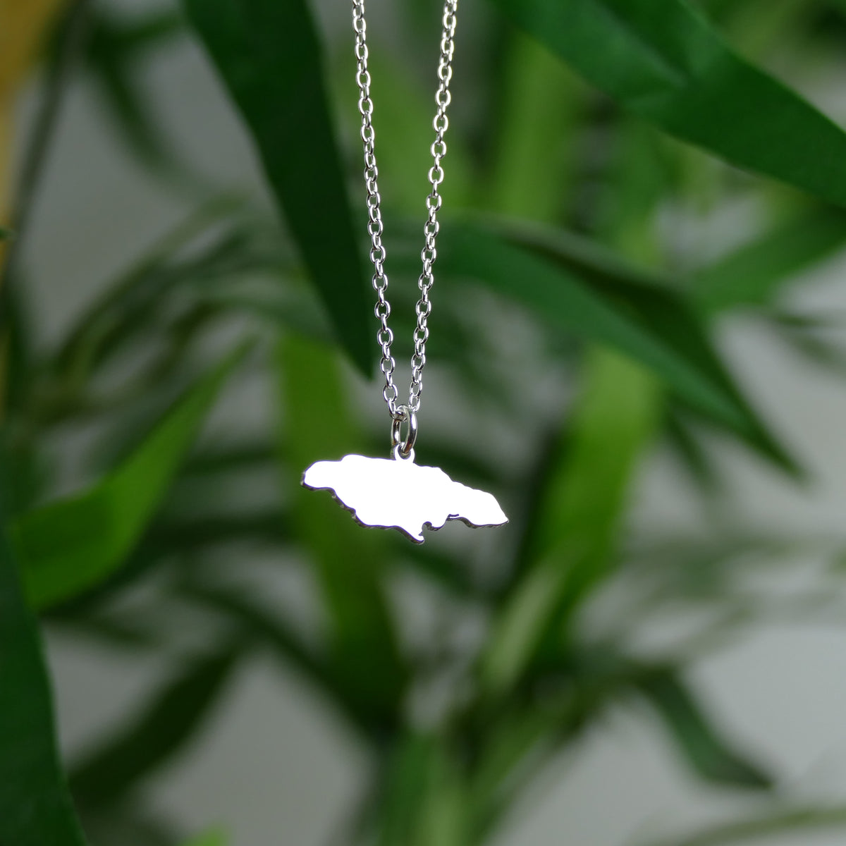 Jamaica Map Necklace – Sterling Silver Jamaican Pendant by Apsley & Heron