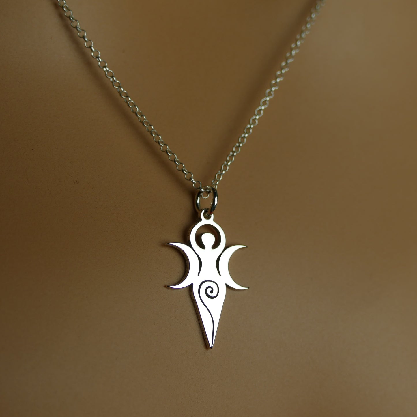 Gaia Necklace – Sterling Silver Goddess Pendant by Apsley and Heron