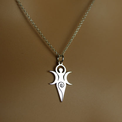 Gaia Necklace – Sterling Silver Goddess Pendant by Apsley and Heron