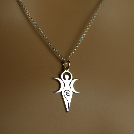 Gaia Necklace – Sterling Silver Goddess Pendant by Apsley and Heron