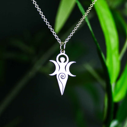 Gaia Necklace – Sterling Silver Goddess Pendant by Apsley and Heron