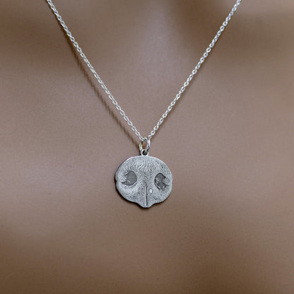 Sterling Silver Custom Dog Nose Necklace – Personalised Gold & Silver Design Pendant by Apsley and Heron