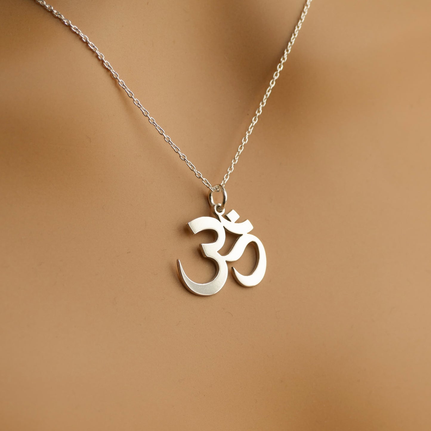 Om ॐ Necklace – 925 Sterling Silver Om Symbol Pendant by Apsley and Heron